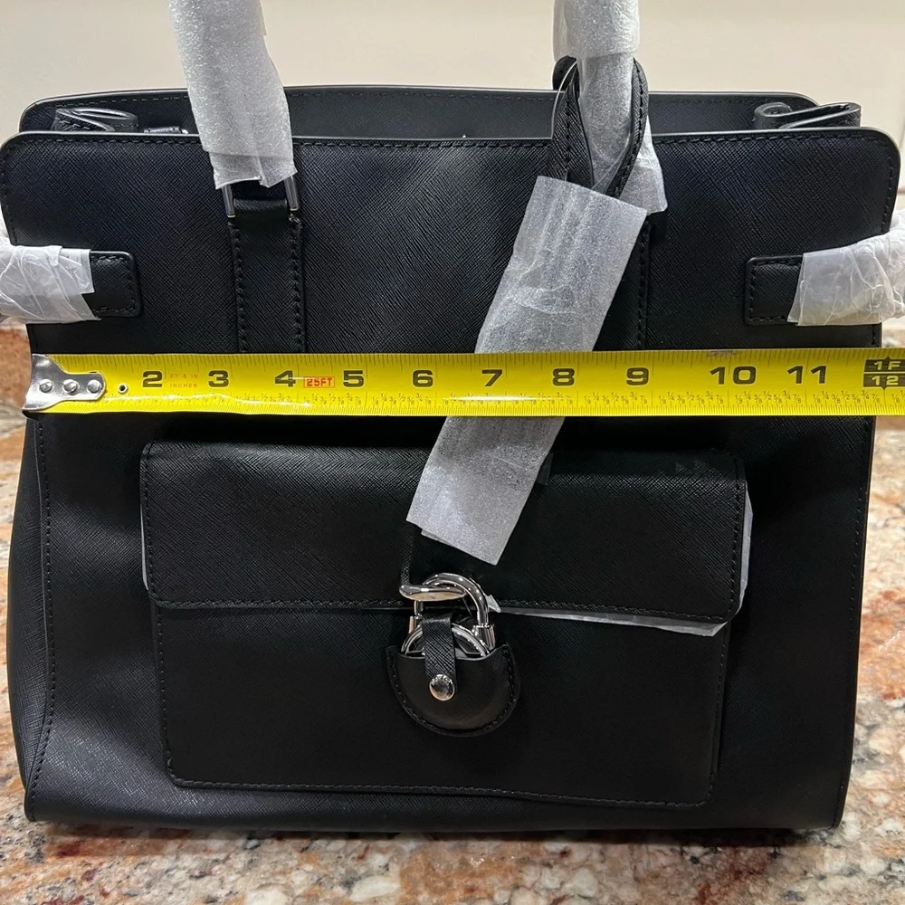 *NWT* Michael Kors Black Leather Emma Bag - Picture 11 of 16